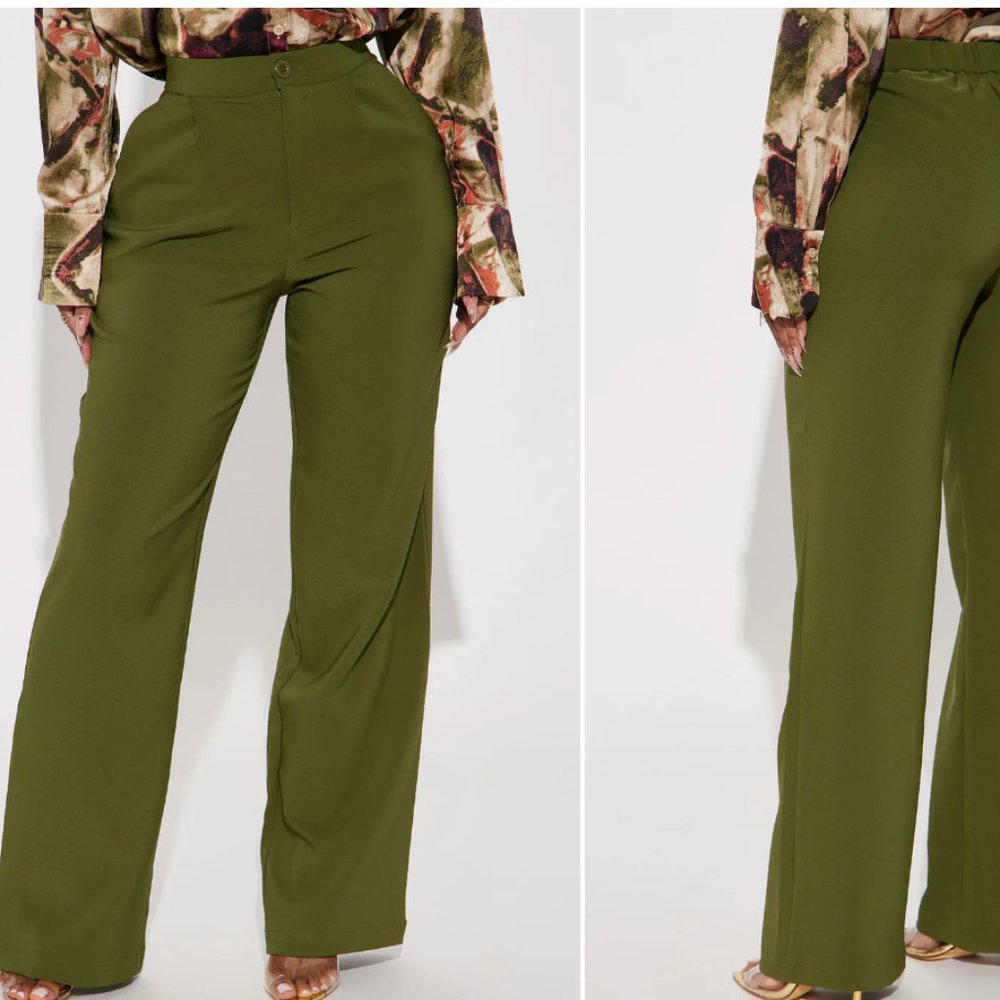 FASHION NOVA Olive Trouser Pant